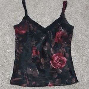 Floral silk tank top